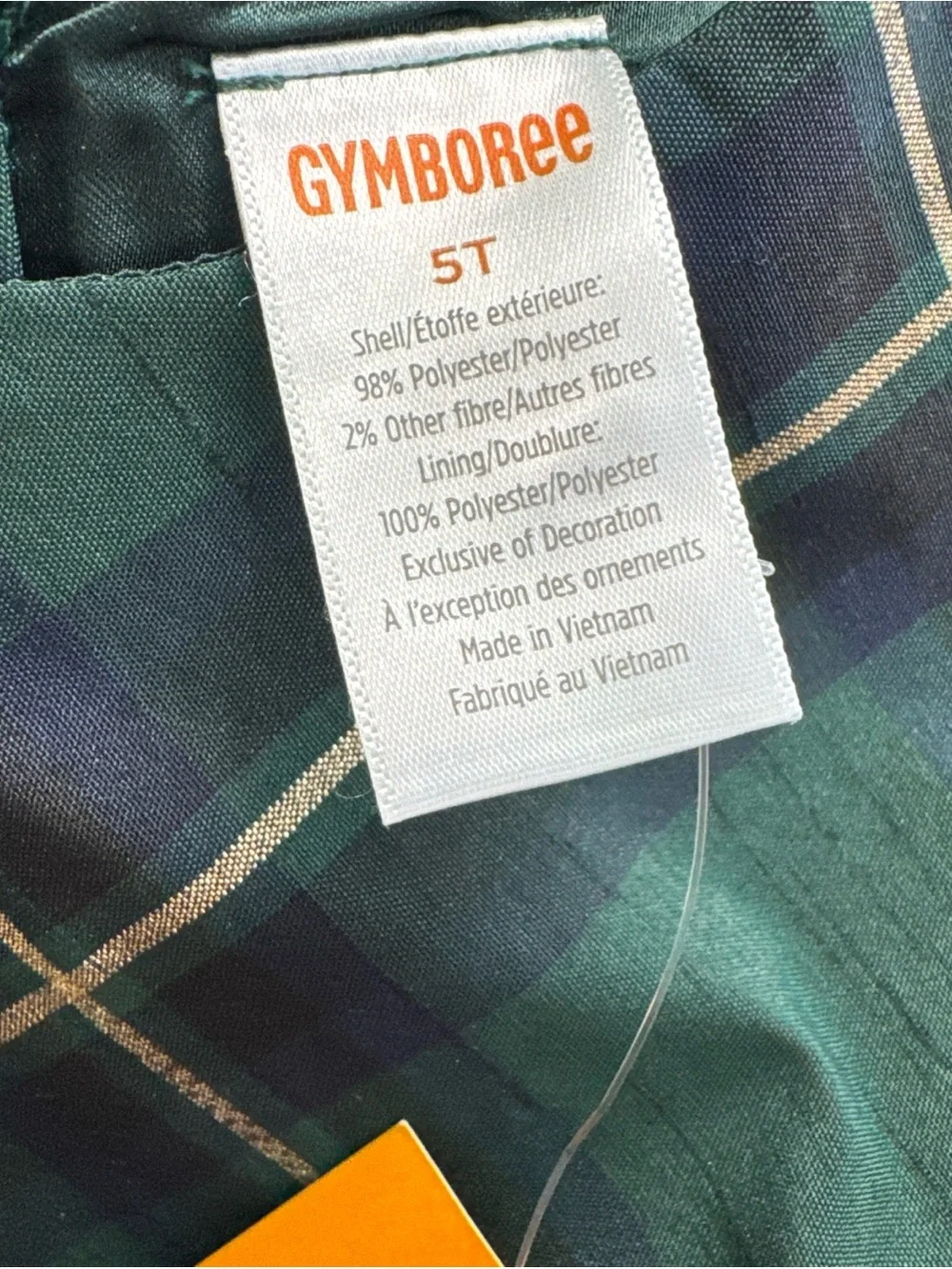 Gymboree Green Gold Plaid Royal Holiday Bubble Dress 5T NWT